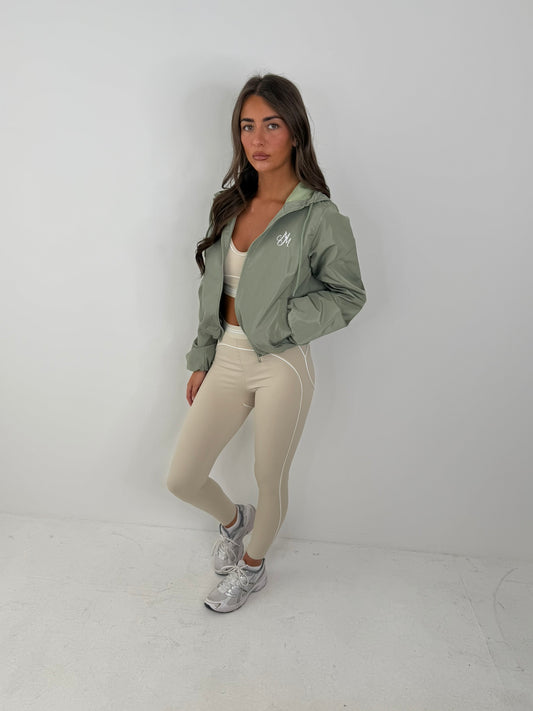 Willow long sleeved hooded wind breaker zipped all season rain proof jacket