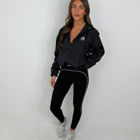 Willow long sleeved hooded wind breaker zipped all season rain proof jacket