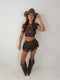 Kali lace layered skort with short sleeved crop top festival summer holiday outfit (Copy)