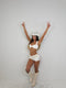 ARIANA fold over shorts + bra top WHITE